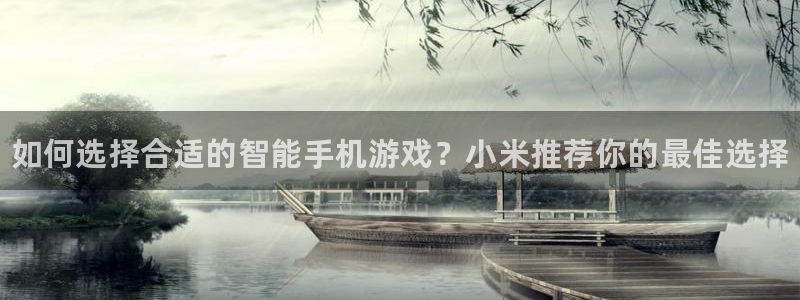 杜邦娱乐网址官网：如何选择合适的智能手机游戏？小米推荐你的最