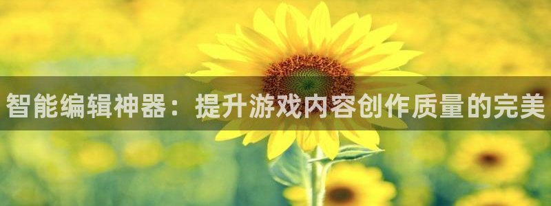 杜邦娱乐注册账号：智能编辑神器：提升游戏内容创作质量的完美